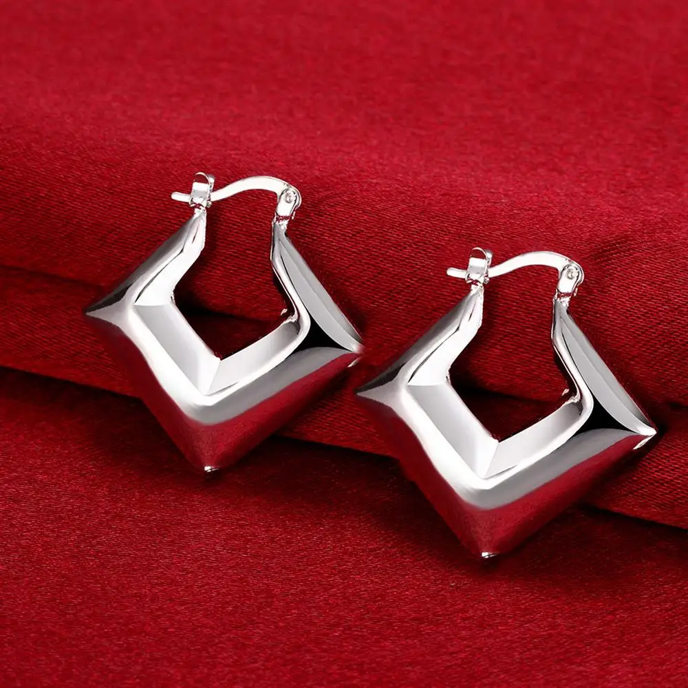 

Korean Fashion Piercing Silver 925 Hoop Stud Dangle Hanging Earrings For Women Teens 2021 Trend Jewelry Ear Cuffs geometry