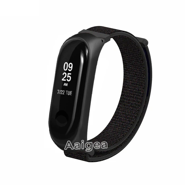 Модный тканый нейлоновый ремешок для часов петля для браслета Xiaomi mi 3 4 mi Band 4 3 сменный ремешок на запястье для браслета mi Band 4 - Цвет: Official black