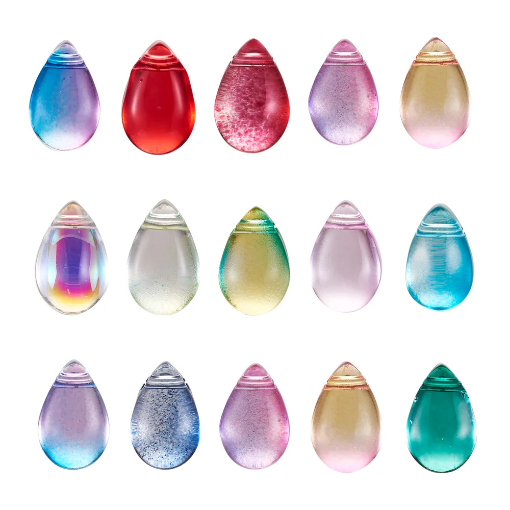 

100pcs 9x6x6mm Teardrop Small Transparent Glass Charms Pendnt for Jewelry Making DIY Bracelet Neckalce Accessories Hole: 0.8mm