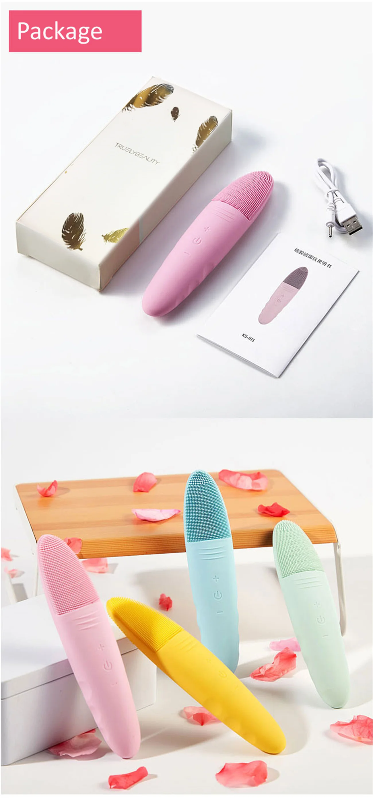 

Popular Products Face Cleaning Device Sonic Deep Skin Pore Cleansing Massager Silicone Facial Clean Brush