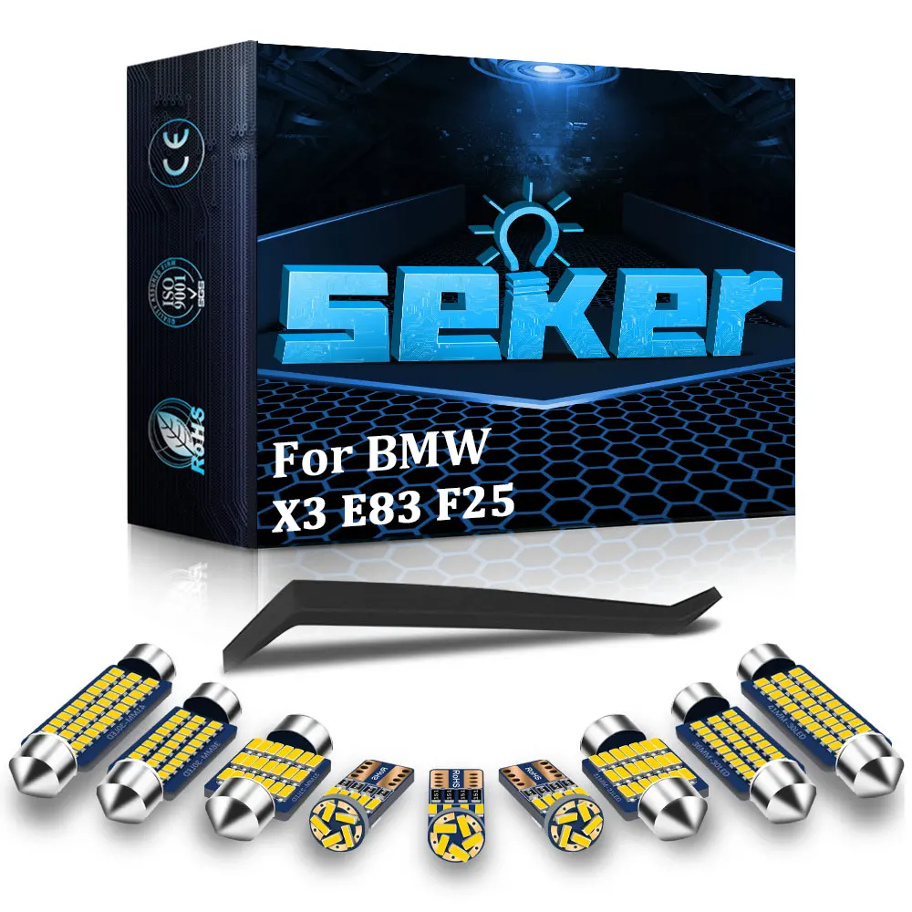 

Seker Canbus For BMW X3 E83 F25 Interior LED Vehicle Lights Car Accessories Inside Parts Map Dome Trunk Error Free Lamp Bulb Kit