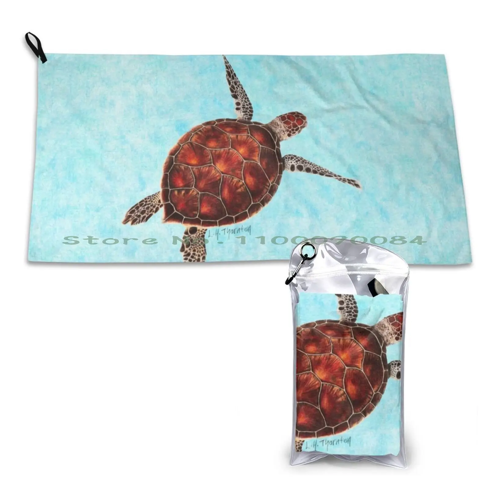 Gym Sports Bath Portable Hawksbill Swimming Shell Red Realistic Pencils Ocean Nature Wildlife Soft