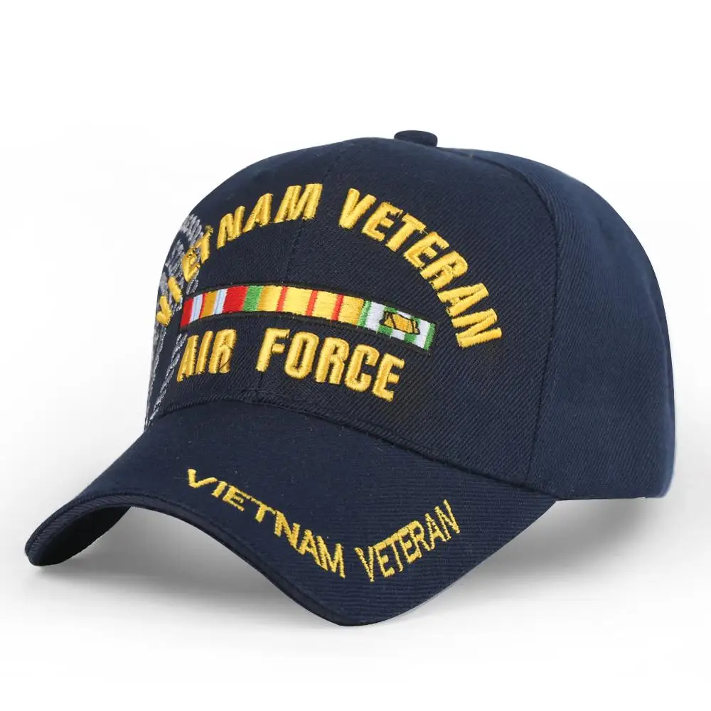 Navy Blue Вышитые буквы кепки vietnam Veteran бейсболка s для мужчин Air Force тактическая бейсбольная шляпа уличные шапки Военные Повседневная шляпа для отца - Цвет: Navy Blue