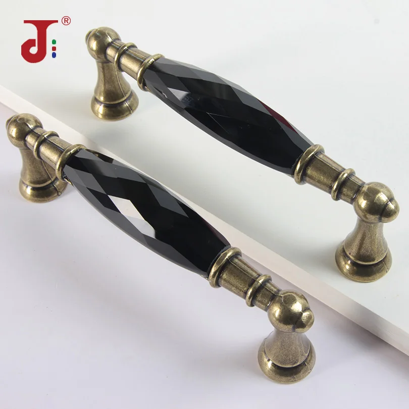 

128mm Retro Style European Bronze Handle Metal High Quality Crystal Handles for Furniture Wardrobe Handle Cabinet Kitchen Pull