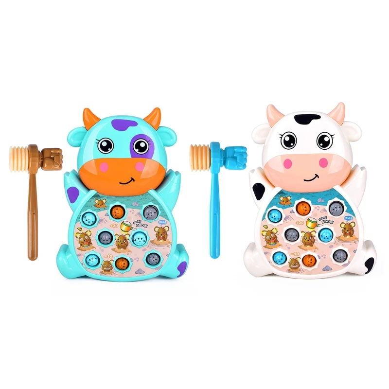 

Child Cartoon Cow Electric Whack-A-Mole Toy Pounding Knocking Hamster Machine