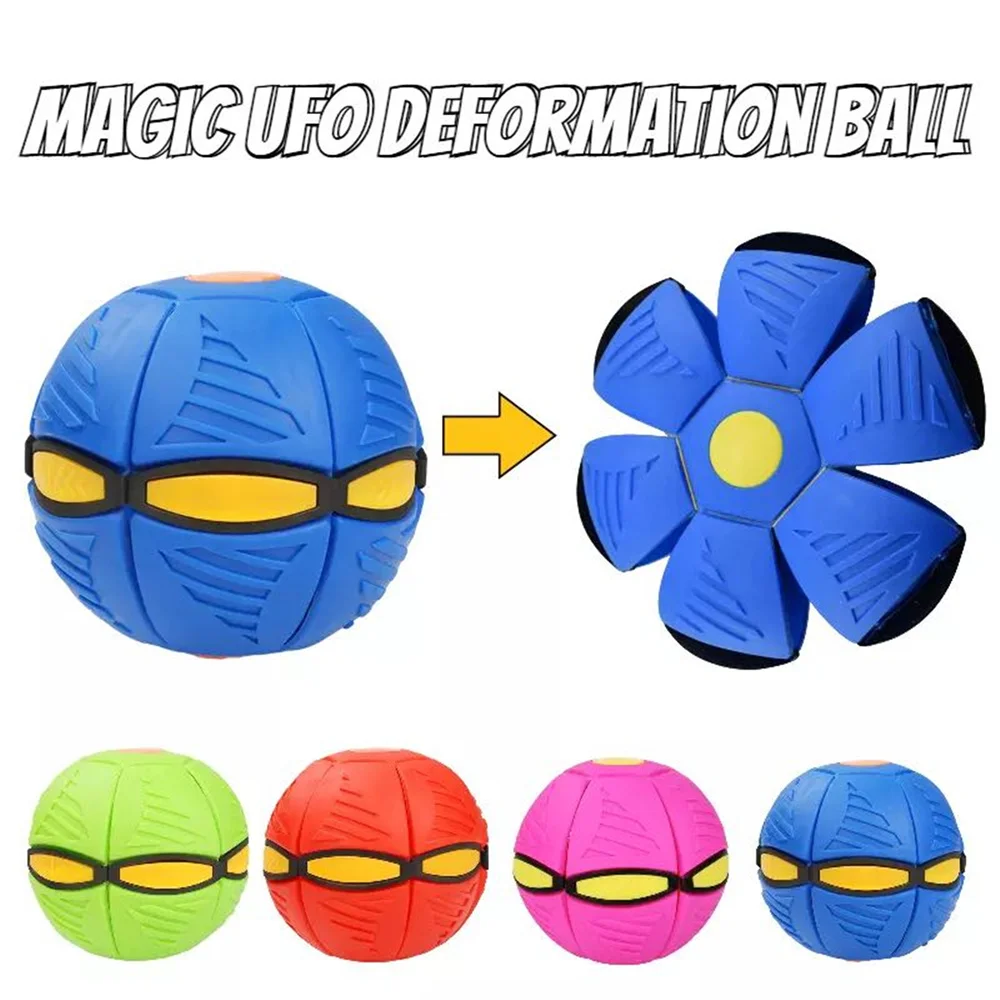 Kids Flat Throw Disc Ball Flying UFO Magic Balls with Led Light for Children's Toy Balls Boy Girl Outdoor Garden Sport Toys Gift