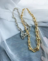 18k true gold european simple cubic zirconia geometric necklaces