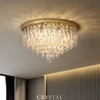 luxury modern bedroom k9 crystals e14 ceiling lamp gold chrome steel led ceiling lights art deco indoor lighting fixtures lamp