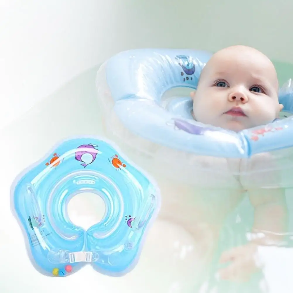 Anillo de cuello para beb&eacute;, accesorios de nataci&oacute;n, tubo de seguridad infantil flotador circular con asas para ba&ntilde;o, flamenco inflable, agua inflable-1