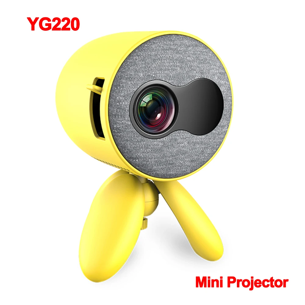 Мини проектор YG220 видеоплеер совместимый с HDMI USB 3D светодиодный карманный 480*272