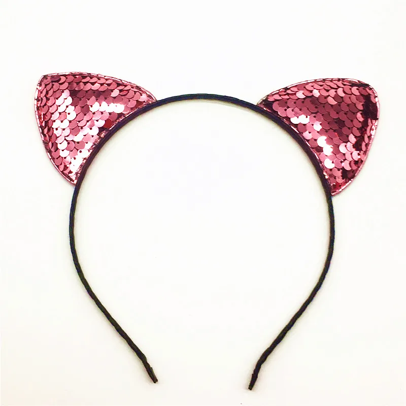Милая блестящая повязка для волос с кошачьими ушками Детские аксессуары женщин