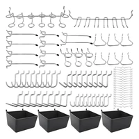 80 piece pegboard hooks assortment with pegboard bins peg locks for organizing various tools for kitchen craft room