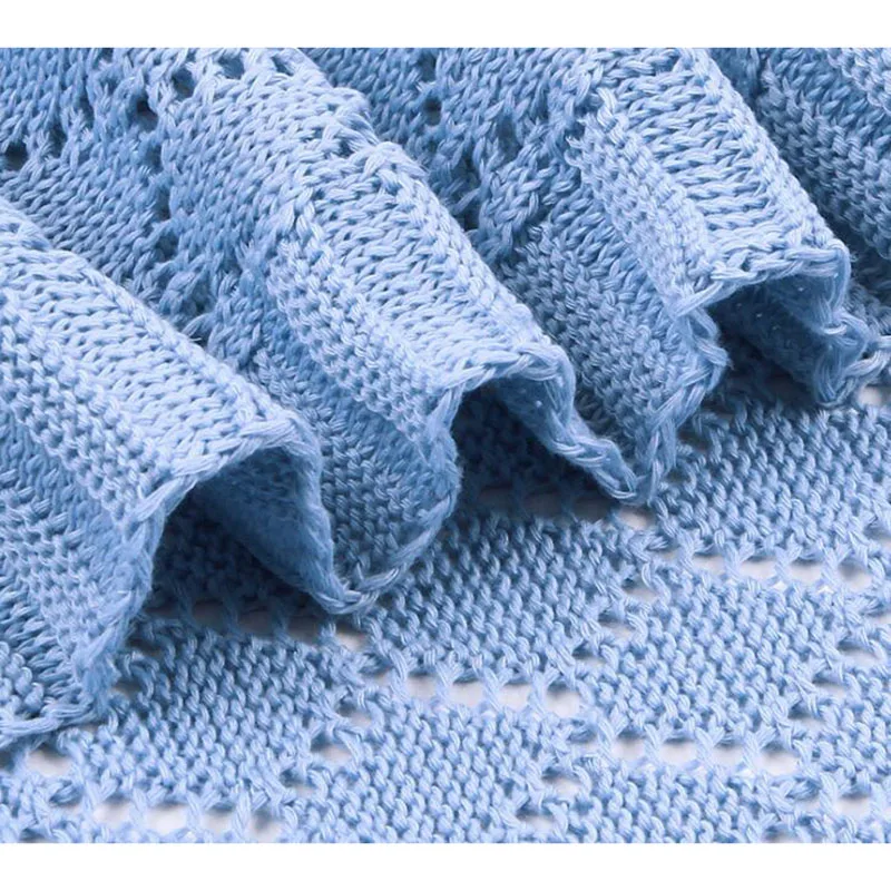 Новинка 2020 однотонное вязаное одеяло для младенцев мальчиков и девочек