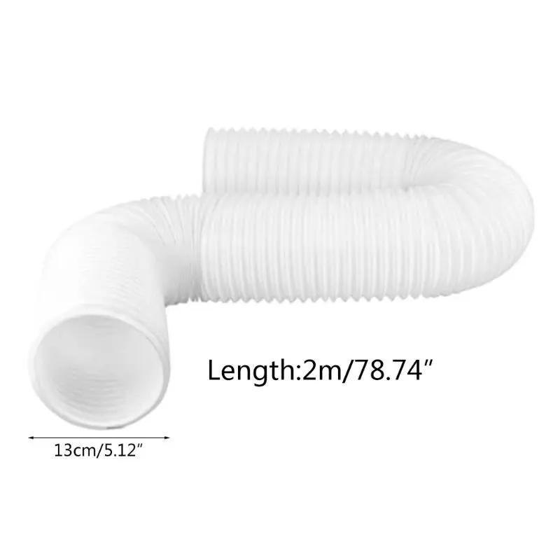 

2m Universal Flexible Air Conditioner Exhaust Hose Vent Tube 13cm Diameter Duct Extension Pipe Portable