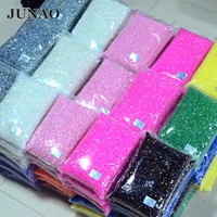 junao 2mm 3mm 4mm 5mm 6mm wholesale jelly ab crystal rhinestone resin flatback strass non hot fix round diamonds for crafts