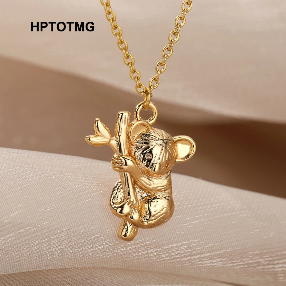 Ожерелье-чокер с подвеской в виде медведя из нержавеющей стали | Украшения и