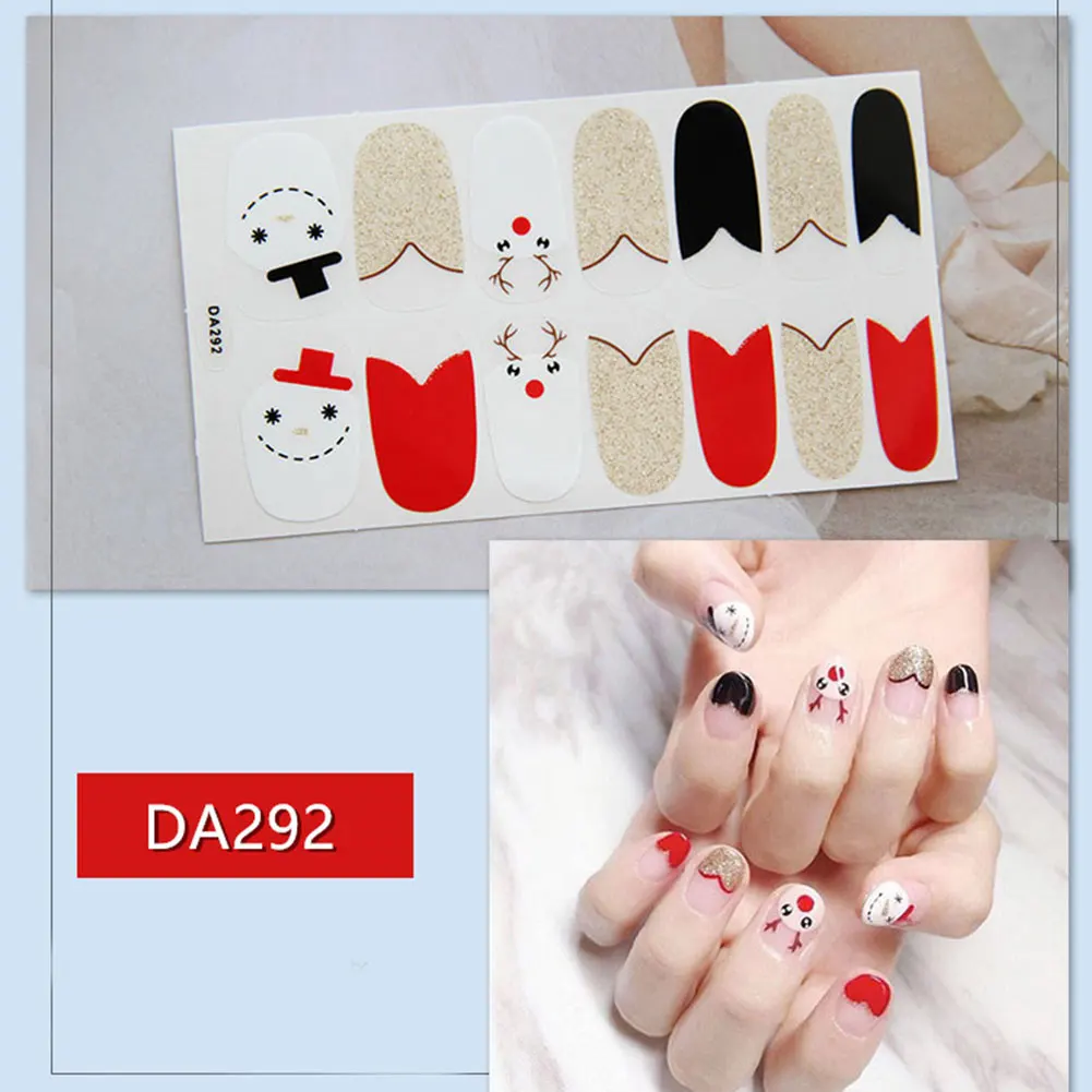 Водонепроницаемый Рождественская наклейка для Ногтей Полное покрытие