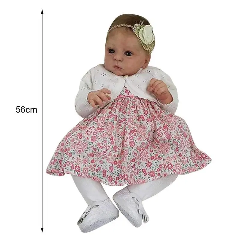 

22inch Simulation Baby Doll Lifelike Newborn Girl Vinyl DIY Doll Kit for 3 Years Kids Christmas Gift