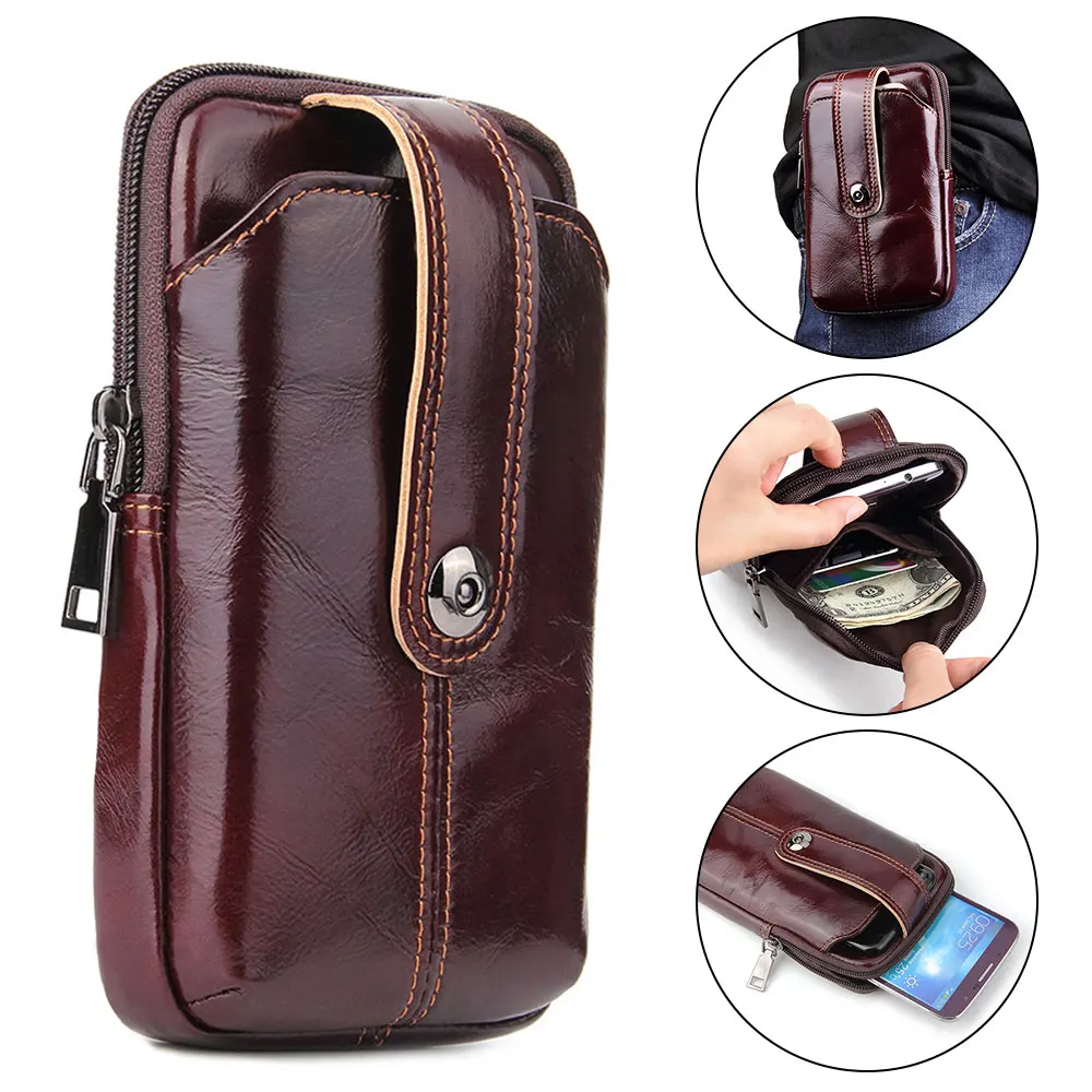 Открытый карман Кожаный Чехол Пояс поясной чехол для телефона сумка iphone 11 7 8 samsung