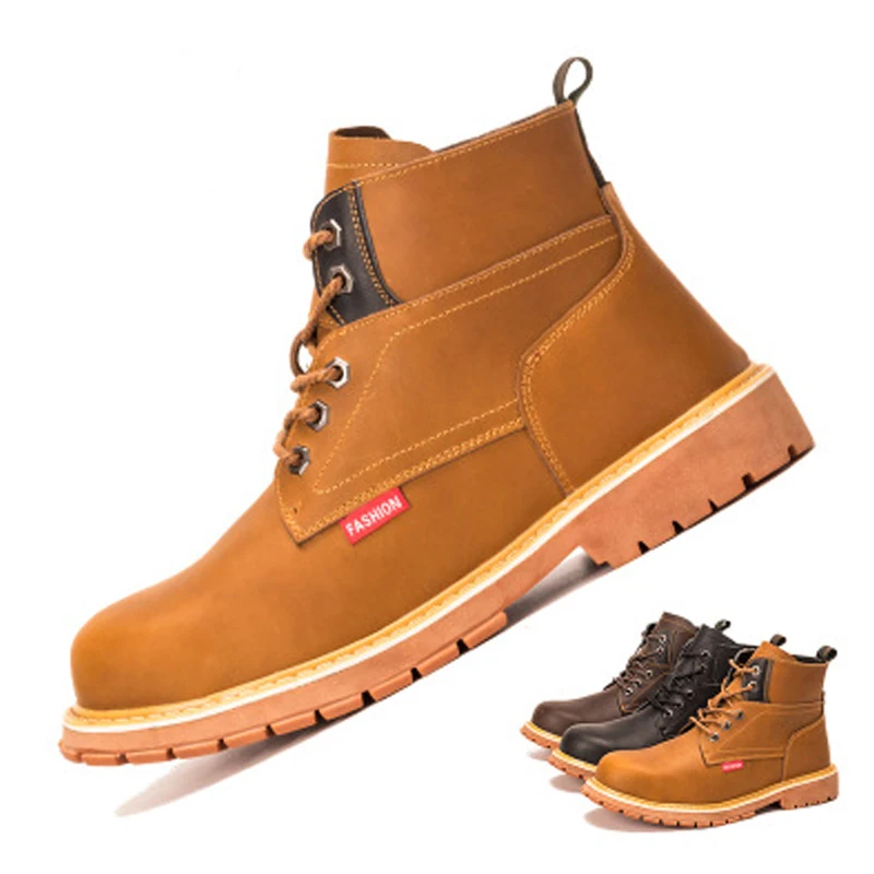 

Brand Men's Steel Toe Safety Shoes Breathable Men Sneakers Toe Soft Bottom Puncture-proof Safety Outdoor Work Boots for Men