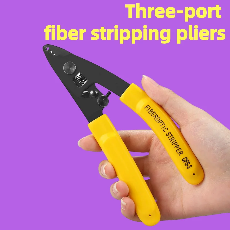 CFS-2/CFS-3/FO103-S Single/Double/Three-Port Fiber Optical Stripper Wire Strippers FTTH Tools Optical Fiber Stripping Pliers