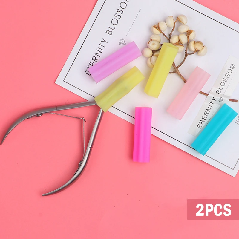 

2 шт., силиконовые щипчики для кутикулы, нержавеющая сталь