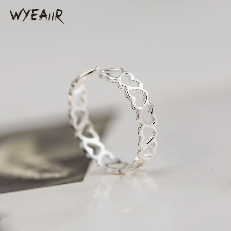 

WYEAIIR романтические милые Креативные простые женские регулируемые открытые кольца в форме сердца