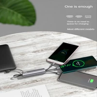 portable 3in1 charging cable quick charge for lightning android type c multifunctional storage charging cable phone accessories