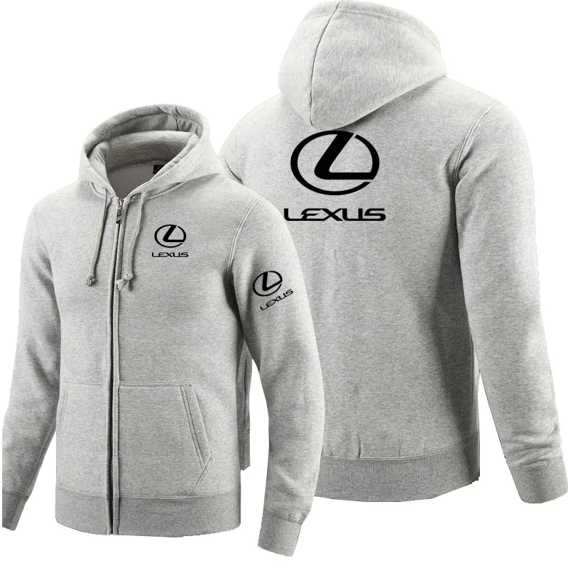 

NEW Zipper Hoodies Lexus logo Printed Hoodie Fleece Long Sleeve Man's zipper Jacket Sweatshirt