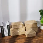 Прямоугольные соломенные ящики для хранения с крышками, плетеные вручную корзины для хранения, домашнее хранилище, органайзер для белья, игрушек