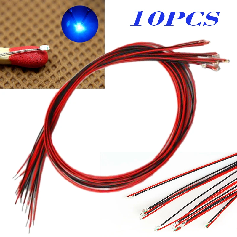 10 шт./компл. 0603 SMD Led 2 8 V 3 4 предварительно припаянные Проводные микро лицевые
