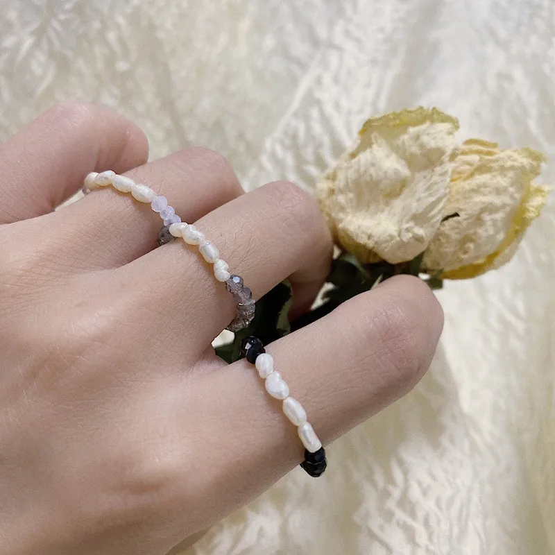 Женское кольцо с имитацией жемчуга AOMU цветное металлическое подвеской в виде