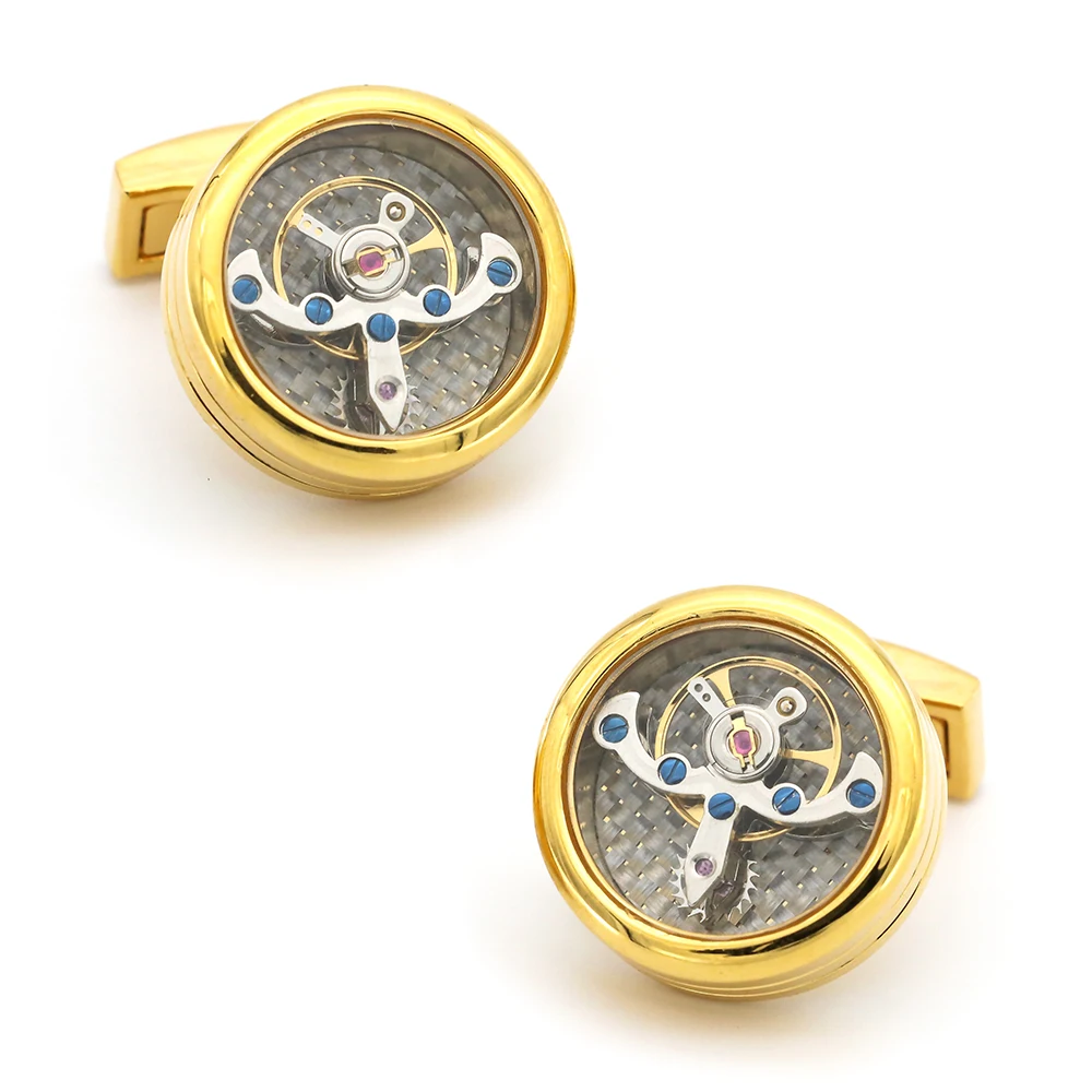 Men's Watch Movement Cufflinks Quality Stainless Steel Material Silver Color Fashion Tourbillon Cuff Links Wholesale &amp Retail |