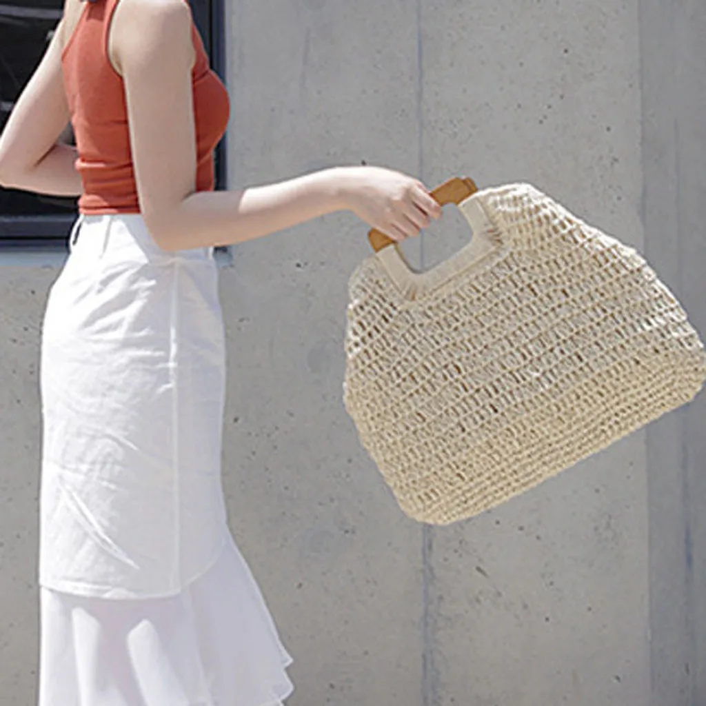 Aelicy Straw Bag Vintage New Hand Woven Women Handbag Retro Fashion Beach Female Summer Bags | Багаж и сумки