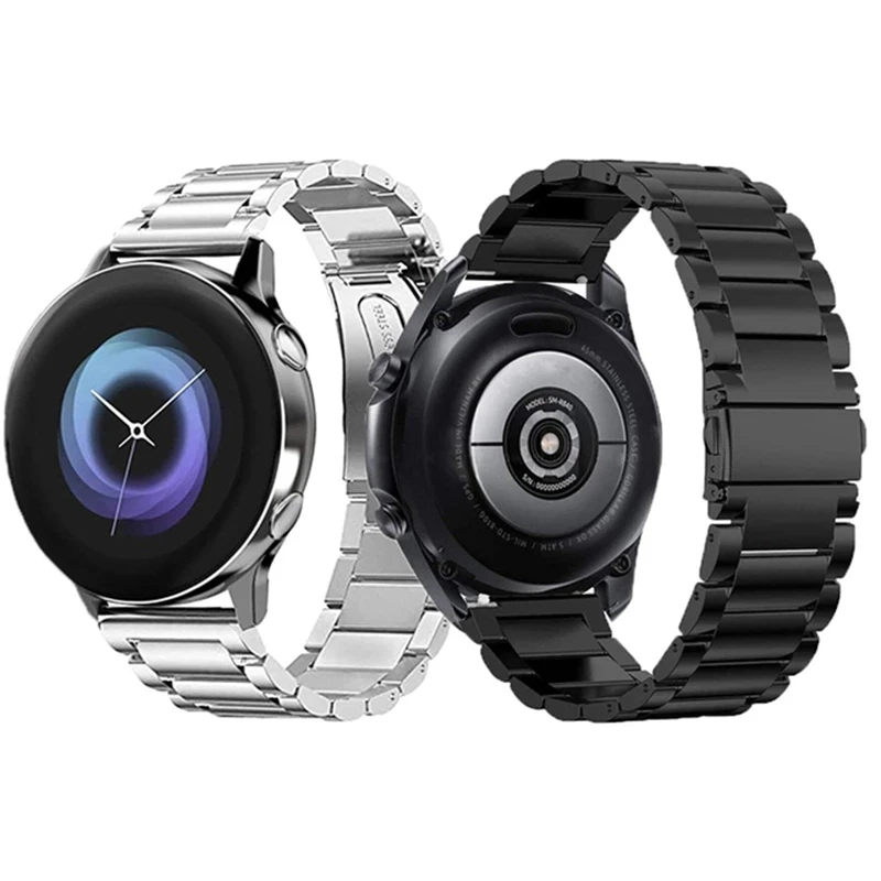 

For Samsung Galaxy Watch 3 Active 2 Gear S2 46mm 42mm Stainless Steel Strap Huawei Watch GT 22mm Stainless Steel Metal Strap