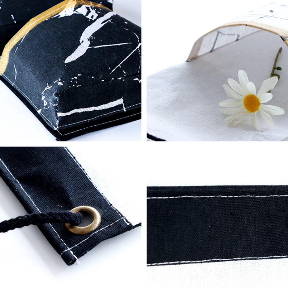 

3 Pockets Hanging Storage Bag Kitchen Dormitory Home Door Bedroom Cotton Linen Wall Mounted Pouch Office Folding Closet Wardrobe