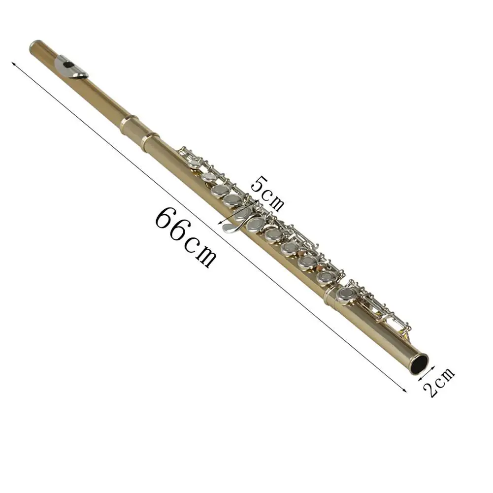 

16 Hole Flute Golden Silver Key In 16 Hole C Tone Flute with Storge Box Flauta Woodwind Music Instrument