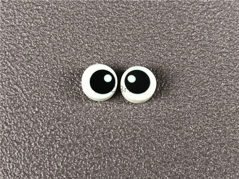 5 пар/лот MOC BricksTile круглые 1x1 с черным глазом и рисунком зрачка подходят для