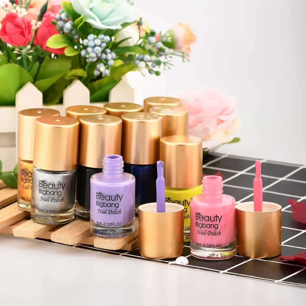 BeautyBigBang 9 мл штамповка лаки для ногтей печать лак для пластина для стемпинга для нейл-арта коричневый черный Цветной Гель-лак для ногтей