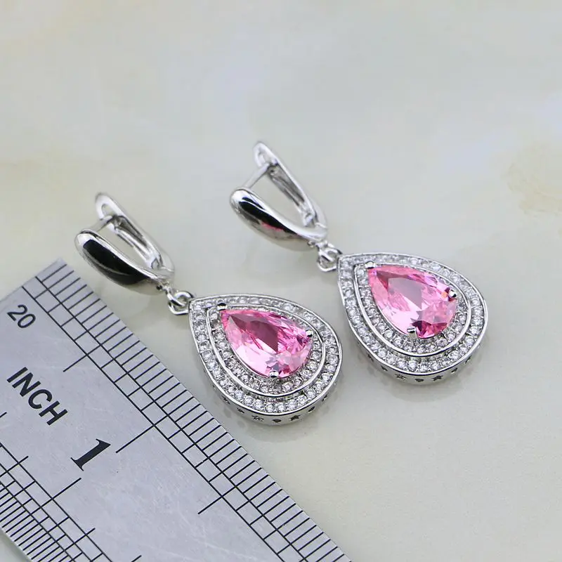 Комплект из колье и серёг серебра 925 пробы с фианитом