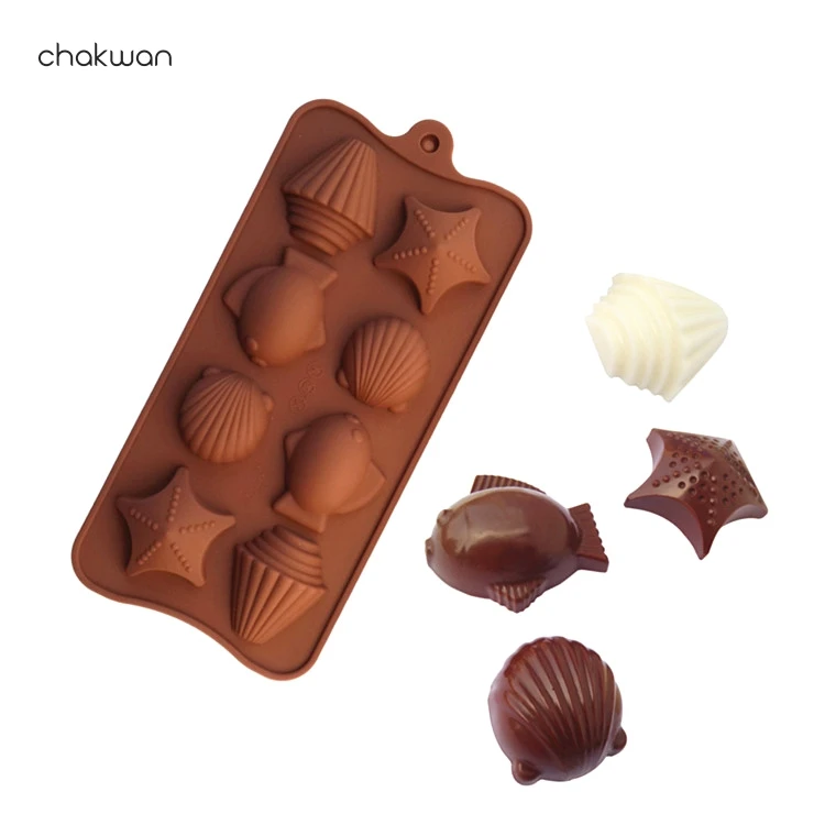 8 полость Раковины Морская звезда силиконовая форма для Желе DIY шоколадная Форма