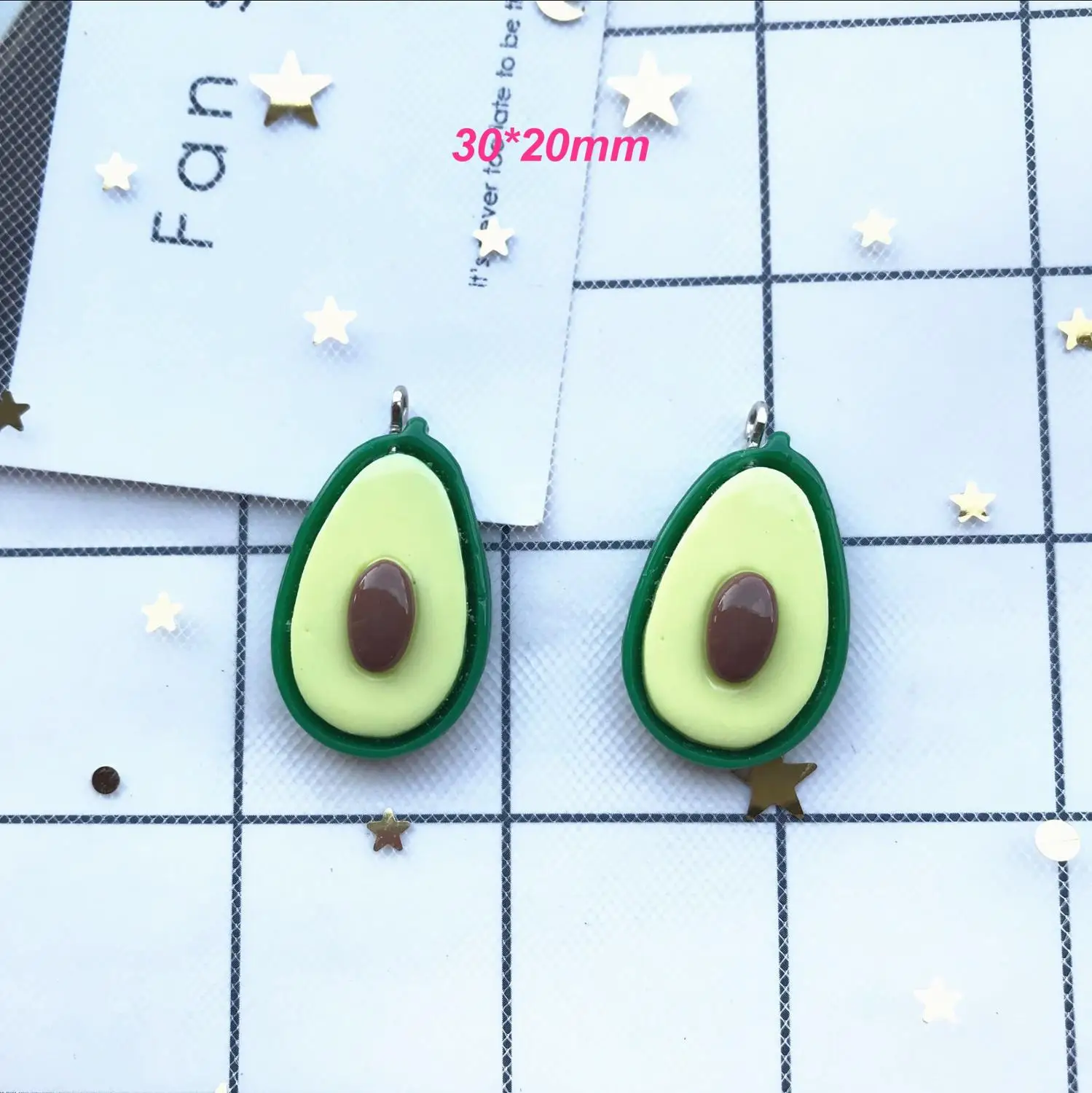 Смешанные 10 шт. кавайные шармы из смолы с плоской задней стороной авокадо