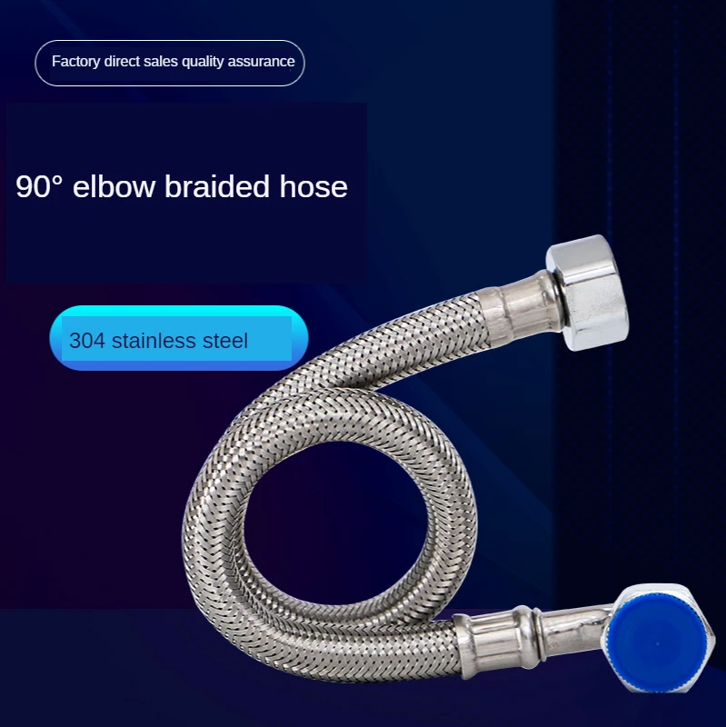 

304 Stainless Steel Hose Angle Valve 90 Degrees Bend Pipe Bellows Toilet Hoses Bathroom Accessories, Hardware Products Pipes