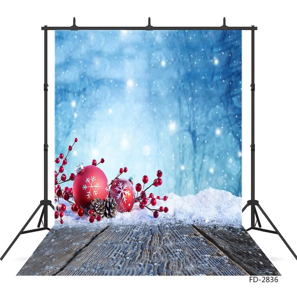 Рождественский шар орех Дерево снег боке фотографический фон виниловые фоны