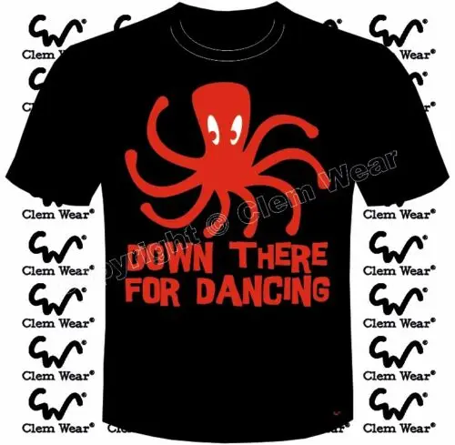 Забавная Футболка с принтом осьминога для танцев Мужская футболка надписью s Clem