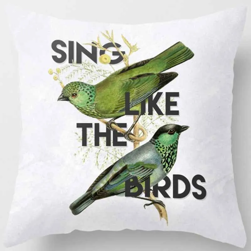 Лидер продаж Модный чехол для подушки с изображением красивых растений букв птиц