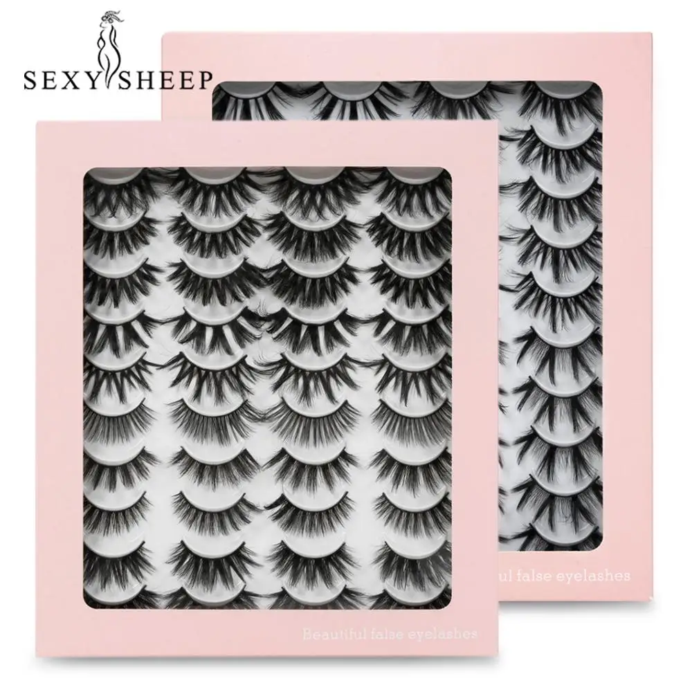 8/20 пар/Лот норки накладные ресницы тонкими бретельками крест накрест на Пышная