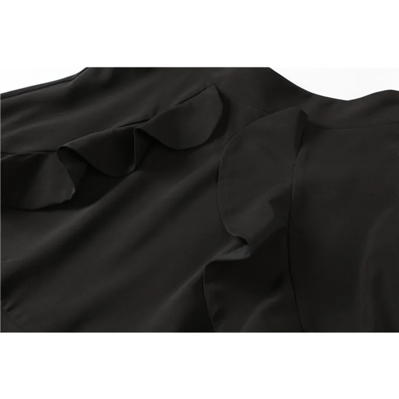 

DEAT 2021 New Women Sling Strapless Chiffon Shirt High Waist Ruffles Skirt Fashion Set Skirt Two-piece Summer And Autumn 7E884