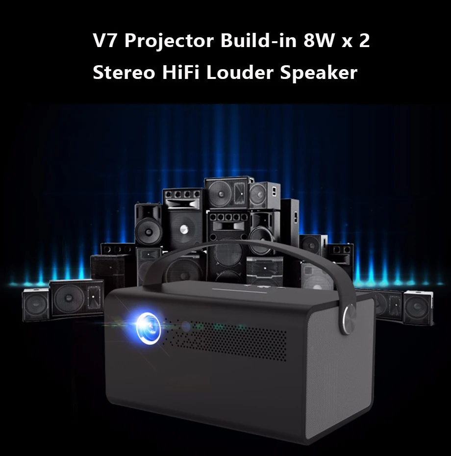 Smartldea New 4K 3D V7 projector android wifi bluetooth proyector portable home smart beamer Build in speaker with Zoom HDMI USB