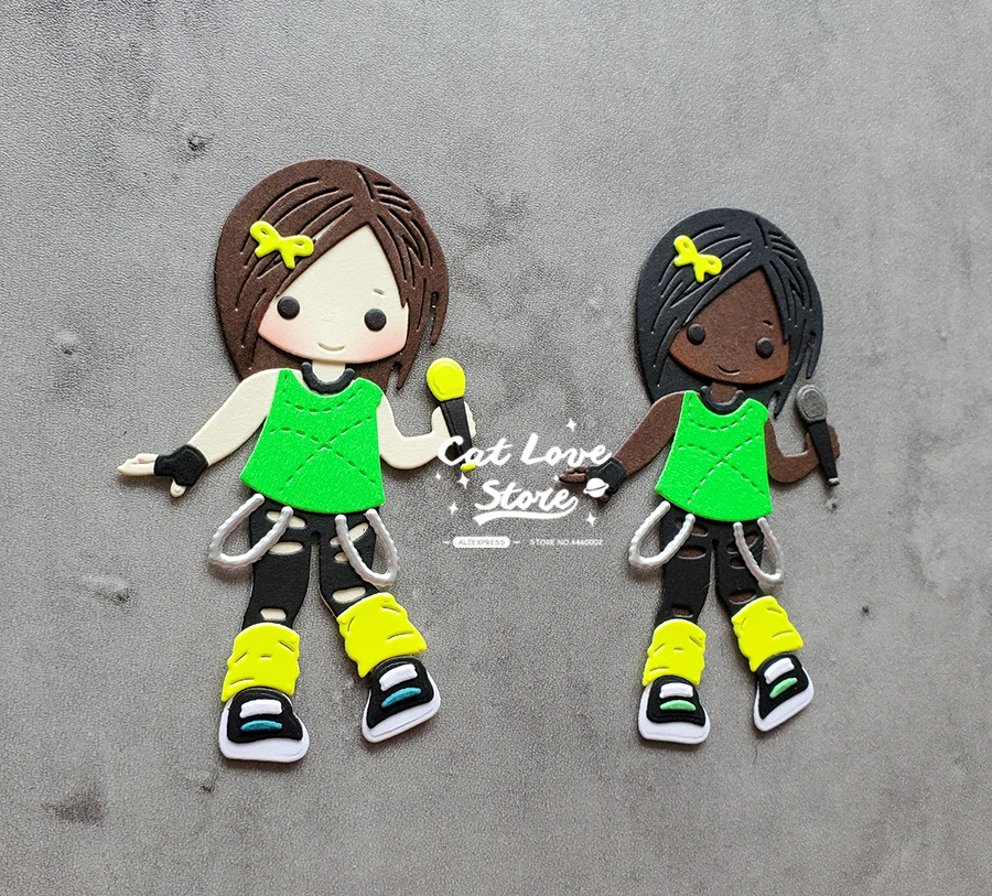 Catlove девушка рок певца металлический Трафаретный вырубной штамп трафарет для